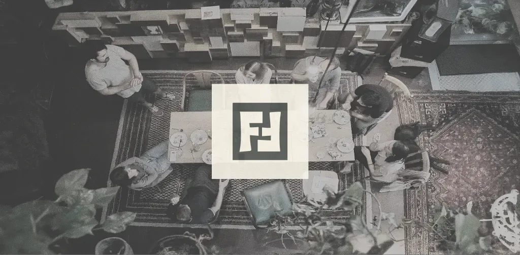 Gallery – overhead dinner with FF logo